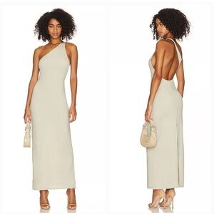 L'ACADEMIE Embrace Comfort Stretch Maxi Dress Light Tan soft Revolve XS